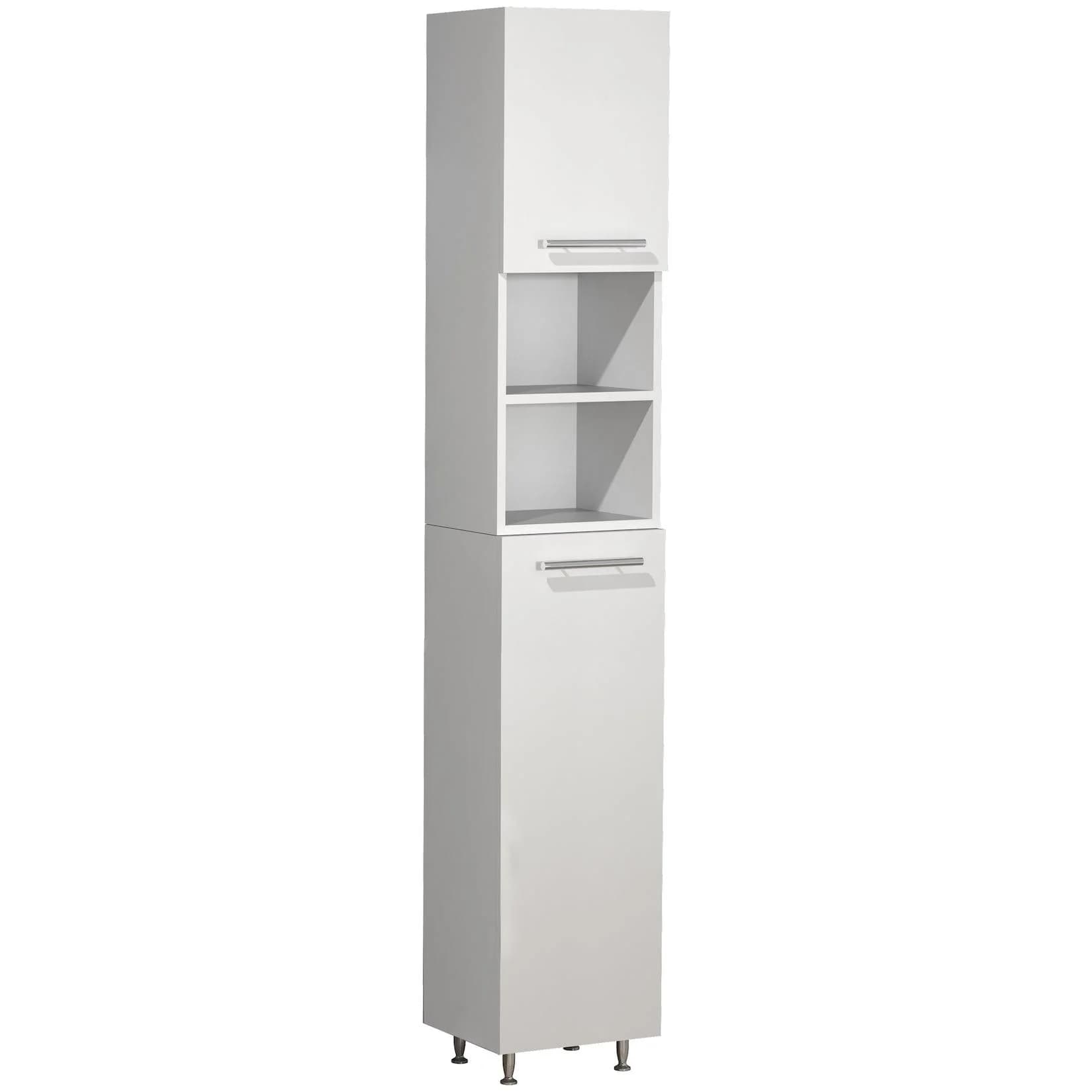 VCM Hochschrank Lisalo Weiß Holz Badmöbel