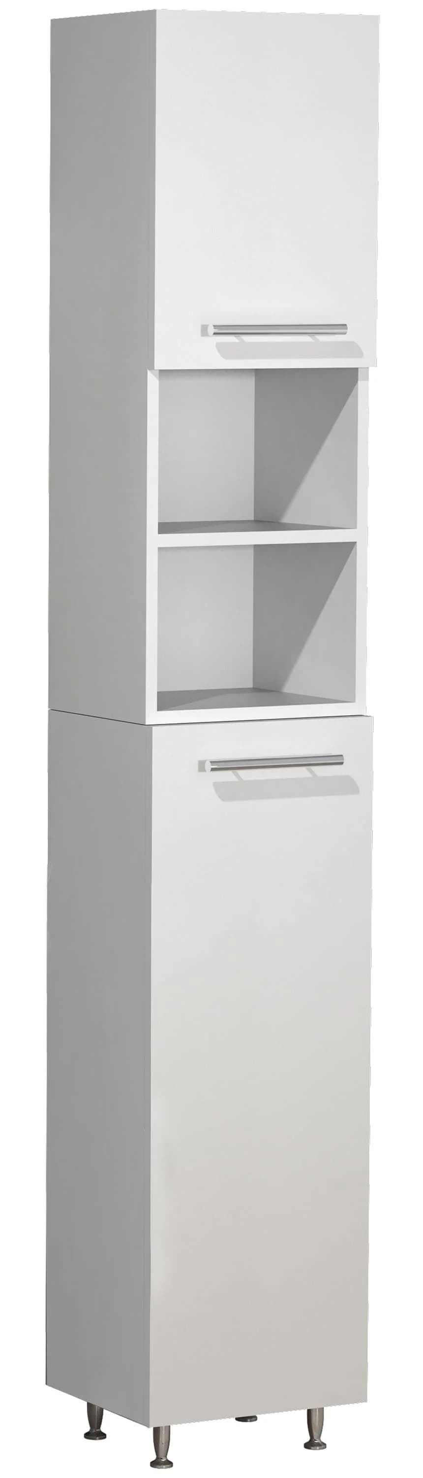 VCM Hochschrank Lisalo Weiß Holz Badmöbel - Bild 2
