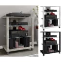 VCM Hifi Möbel Rack Folas Weiß mit Glasböden und Rollen Bild 1