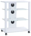 VCM Hifi Möbel Rack Folas Weiß mit Glasböden und Rollen Bild 2