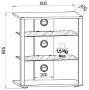 VCM Hifi Möbel Rack Folas Weiß mit Glasböden und Rollen Bild 5
