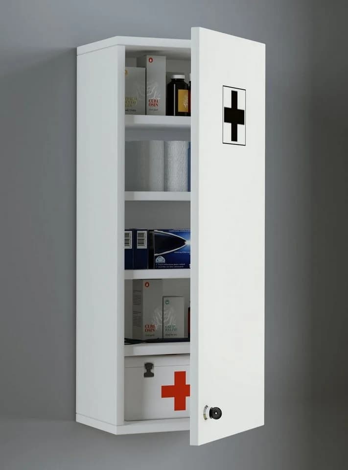 VCM Medizinschrank Medasa L Weiß Abschließbar - Bild 4