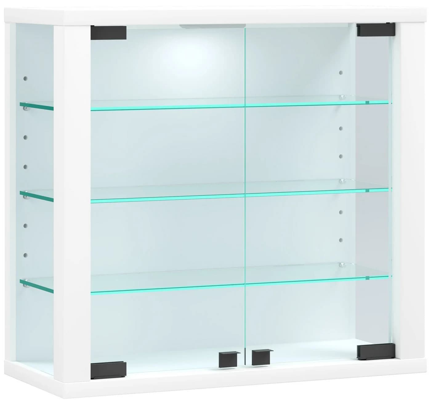 VCM Glasvitrine Vitrosa S Weiß Hängevitrine mit ESG-Glas