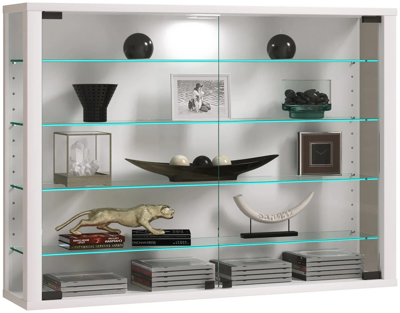 VCM Glasvitrine Vitrosa L Weiß Hängevitrine ESG-Sicherheitsglas - Bild 3