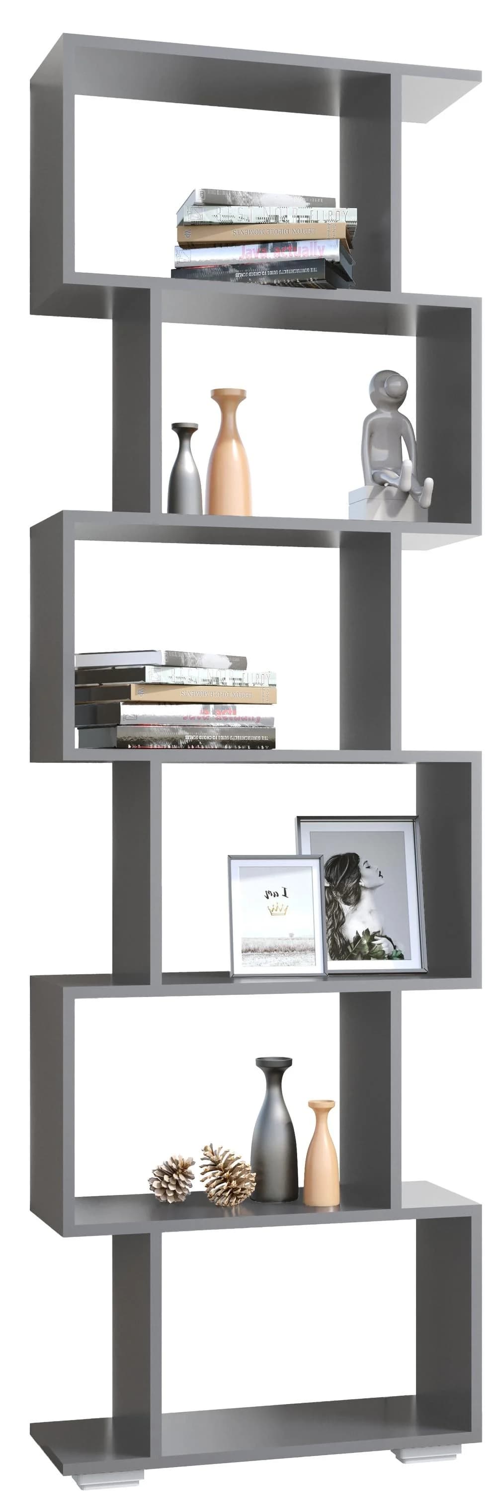 VCM Standregal Palusa L Schwarz Anthrazit S-Design Raumteiler - Bild 2