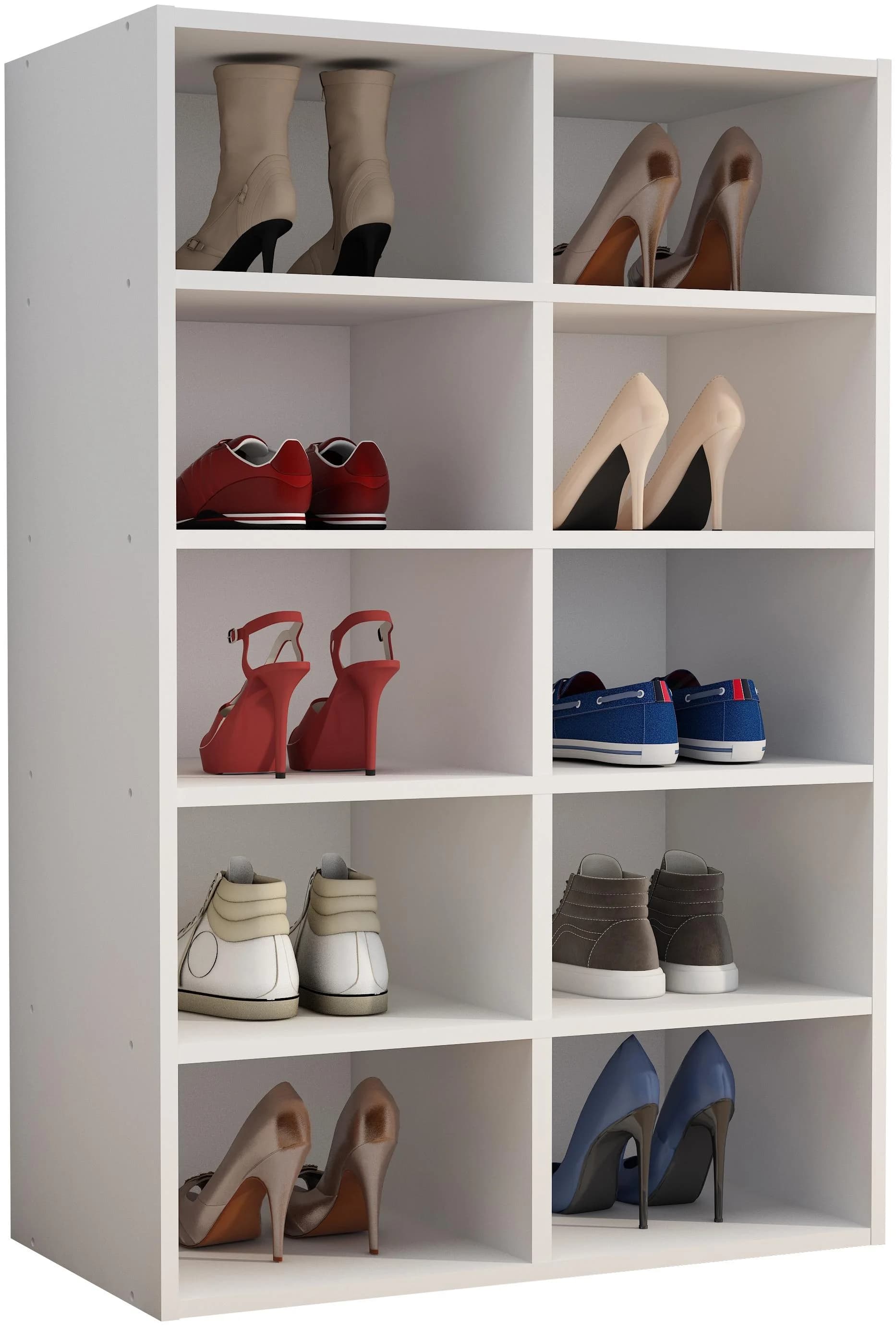 VCM Schuhregal Hinsol M Weiß Holz 10 Fächer - Bild 3