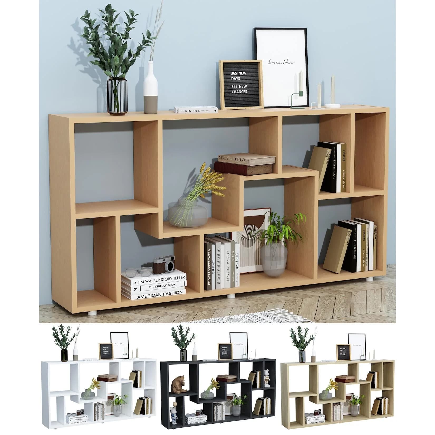 VCM Holz Standregal Lanisa L - 8 Fächer Bücherregal