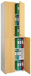 VCM Aktenschrank Lona 6fach Braun Weiß mit 4 Drehtüren Bild 2