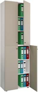 VCM Aktenschrank Lona 6fach Grau Weiß mit 4 Drehtüren Bild 2