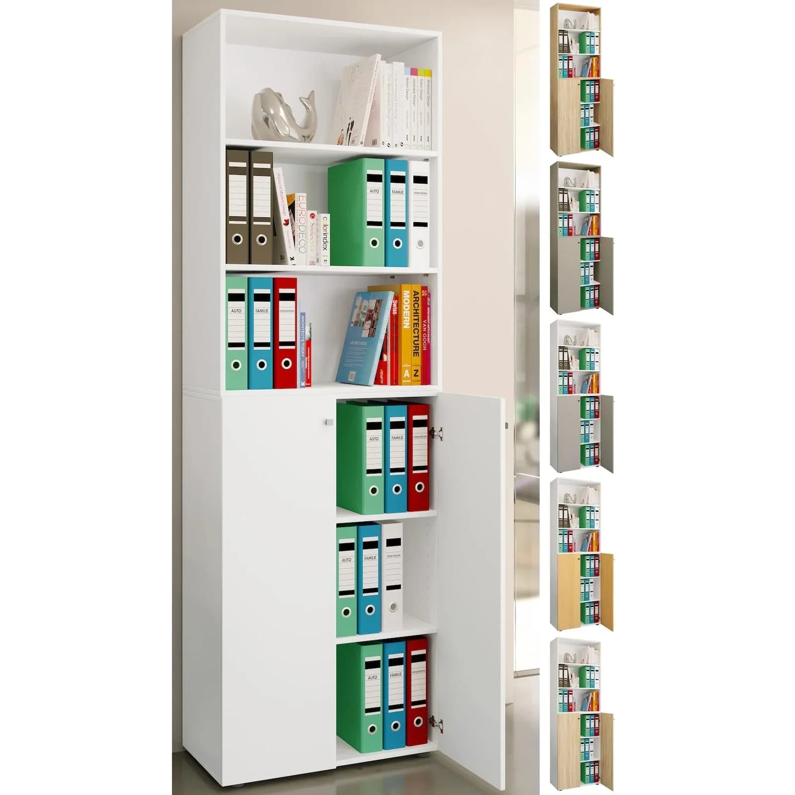 VCM Aktenschrank Lona 6fach Braun Sonoma-Eiche Modern