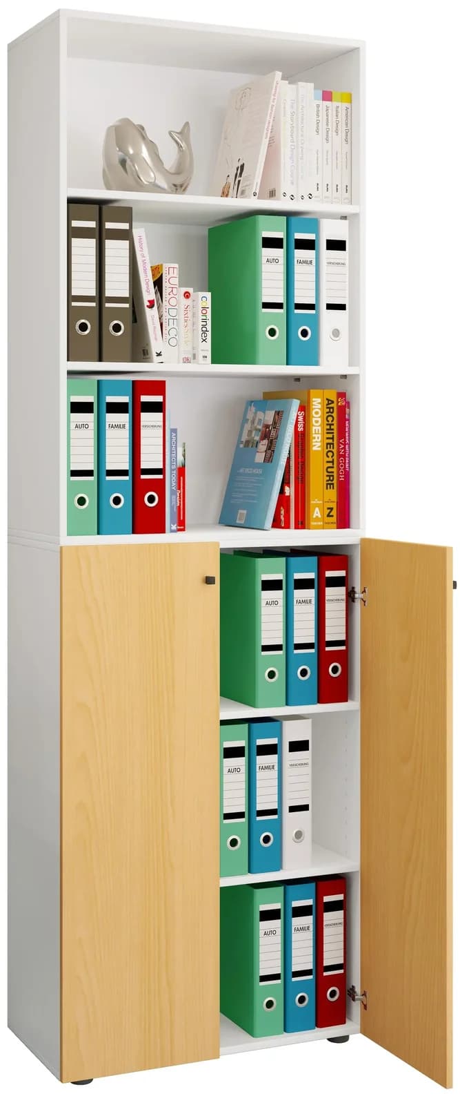 VCM Aktenschrank Lona 6fach Braun Weiß Buche - Bild 2