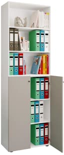 VCM Aktenschrank Lona 6fach Weiß Grau mit Drehtüren Bild 2