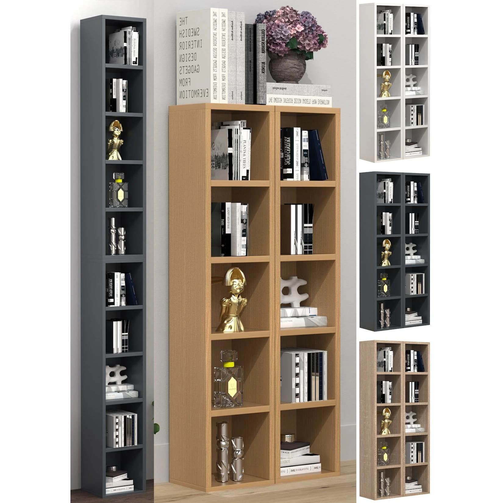 VCM Standregal Megosa S Braun Holz CD DVD Aufbewahrung