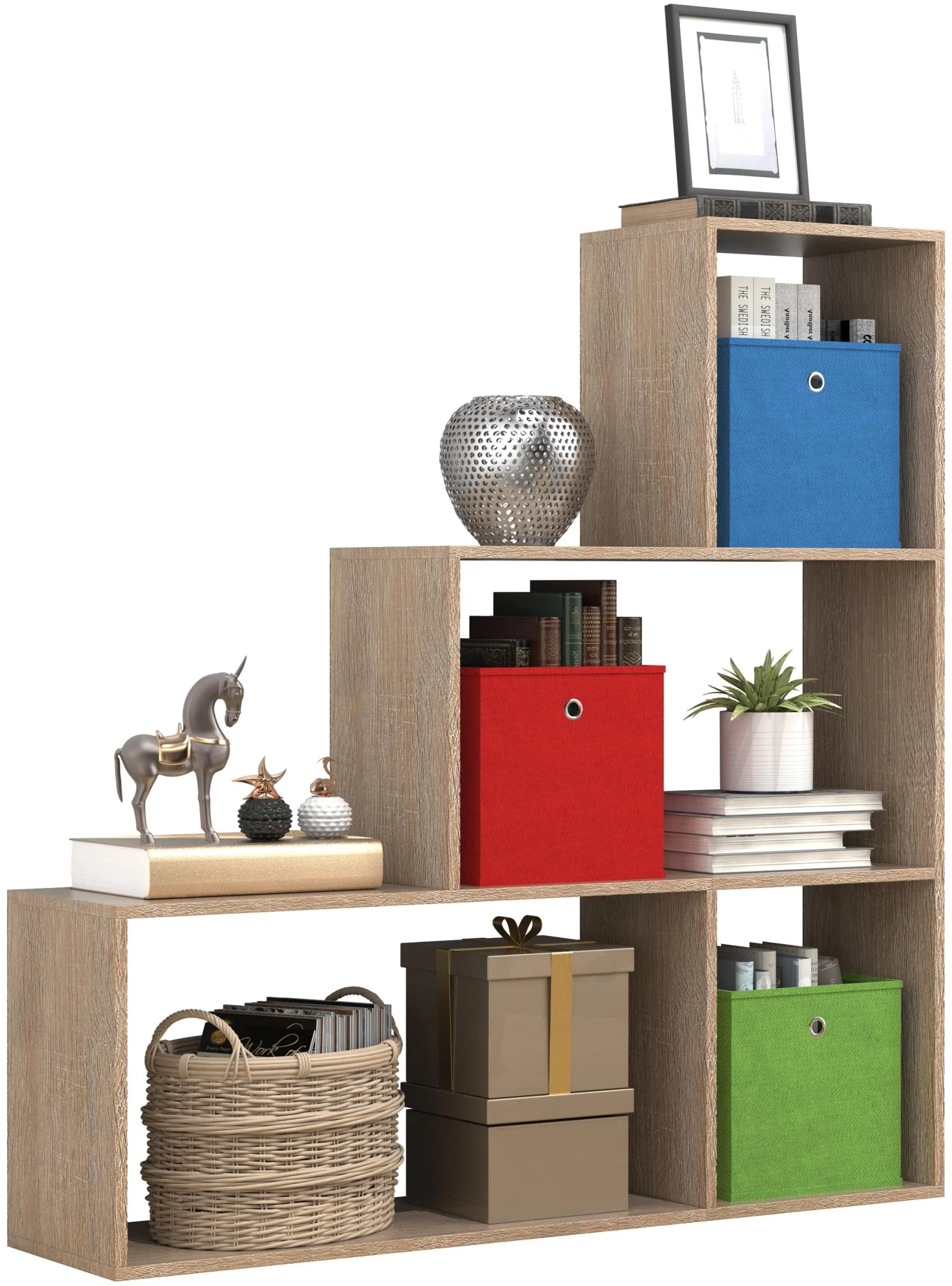 VCM Standregal Dubila M Braun Sonoma-Eiche Raumteiler - Bild 2