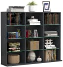 VCM Holz CD DVD Standregal Zilas L Glas Braun Bild 2