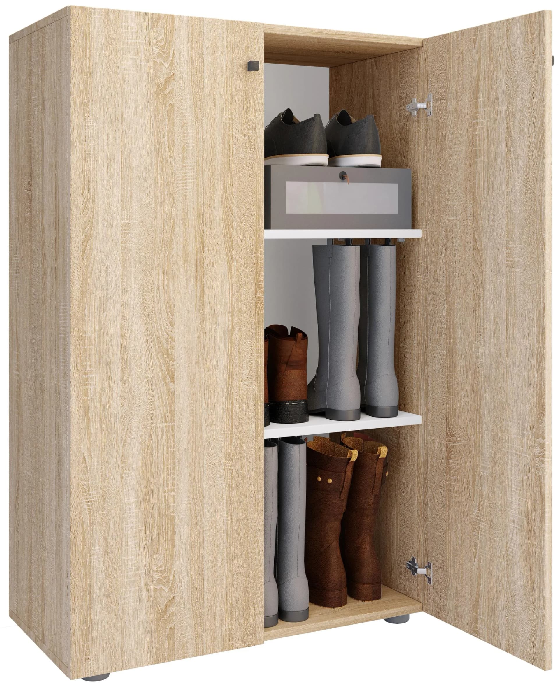 VCM Schuhschrank Lona 3 Braun Holz 3 Fächer - Bild 3
