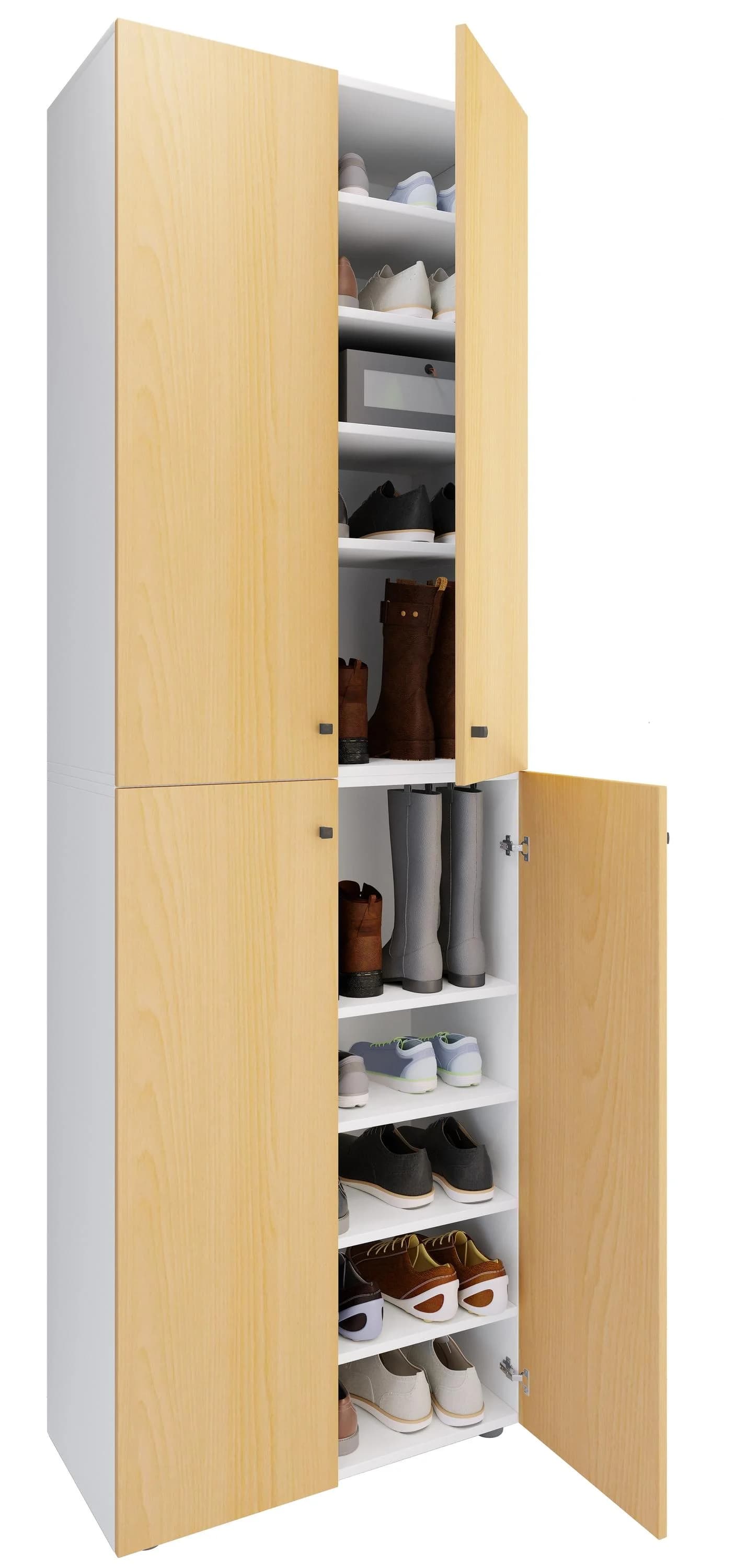 VCM Schuhschrank Lona XL 10-Fach Braun Weiß Holz - Bild 2
