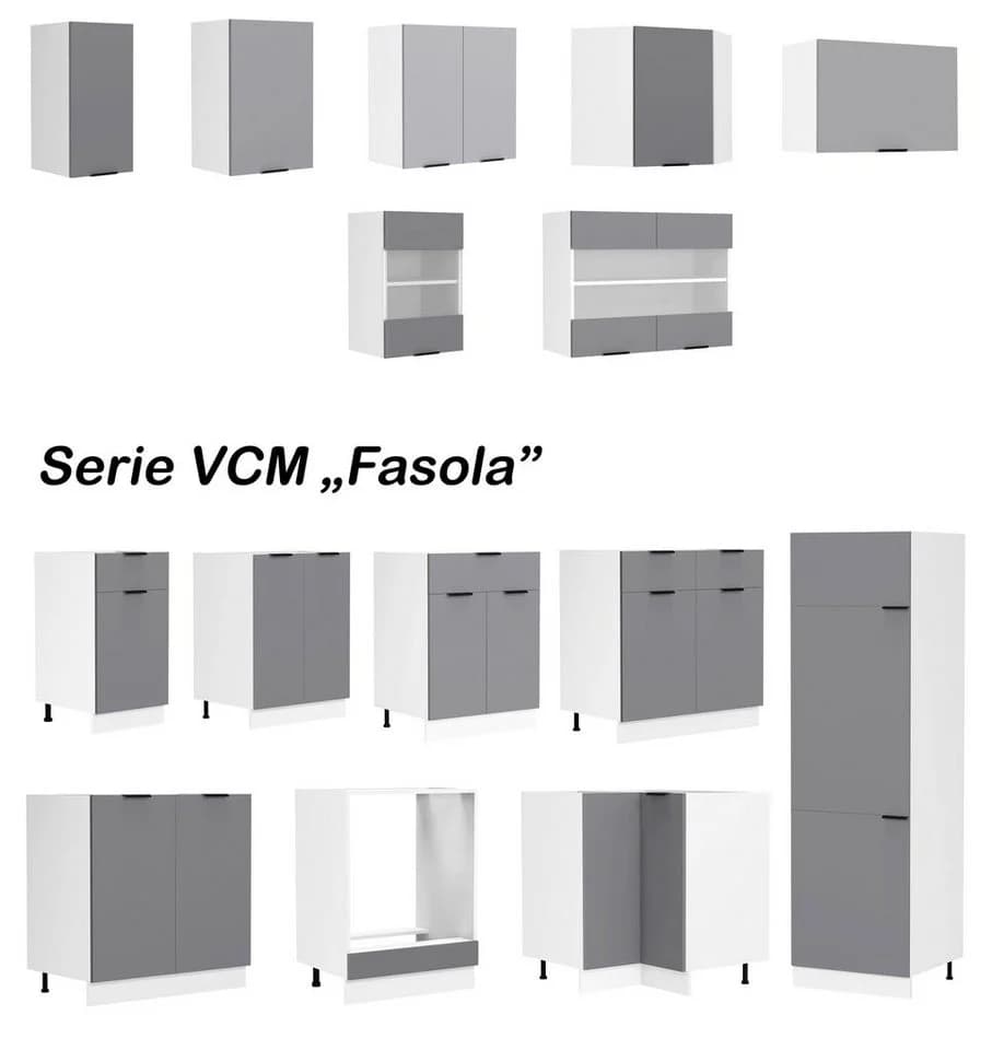 VCM Spülunterschrank Fasola Weiß Anthrazit 80 cm - Bild 2