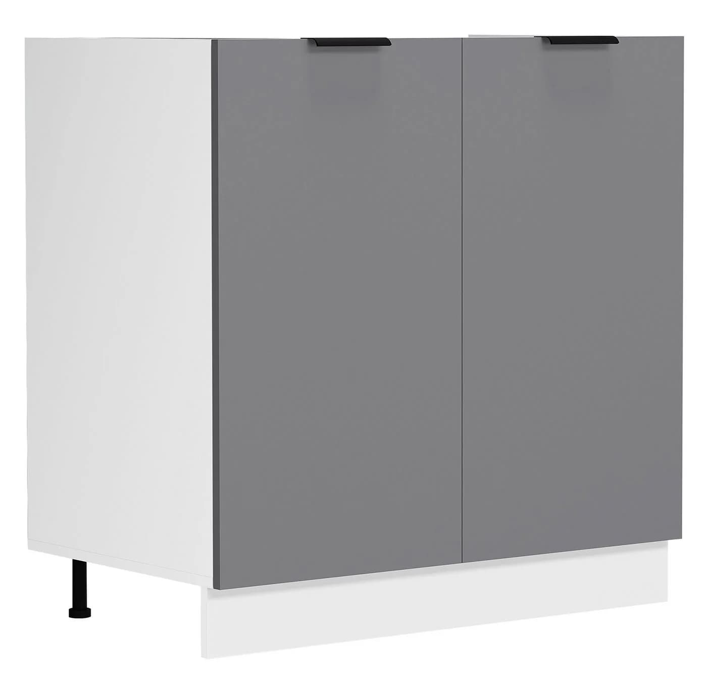 VCM Spülunterschrank Fasola Weiß Anthrazit 80 cm - Bild 3