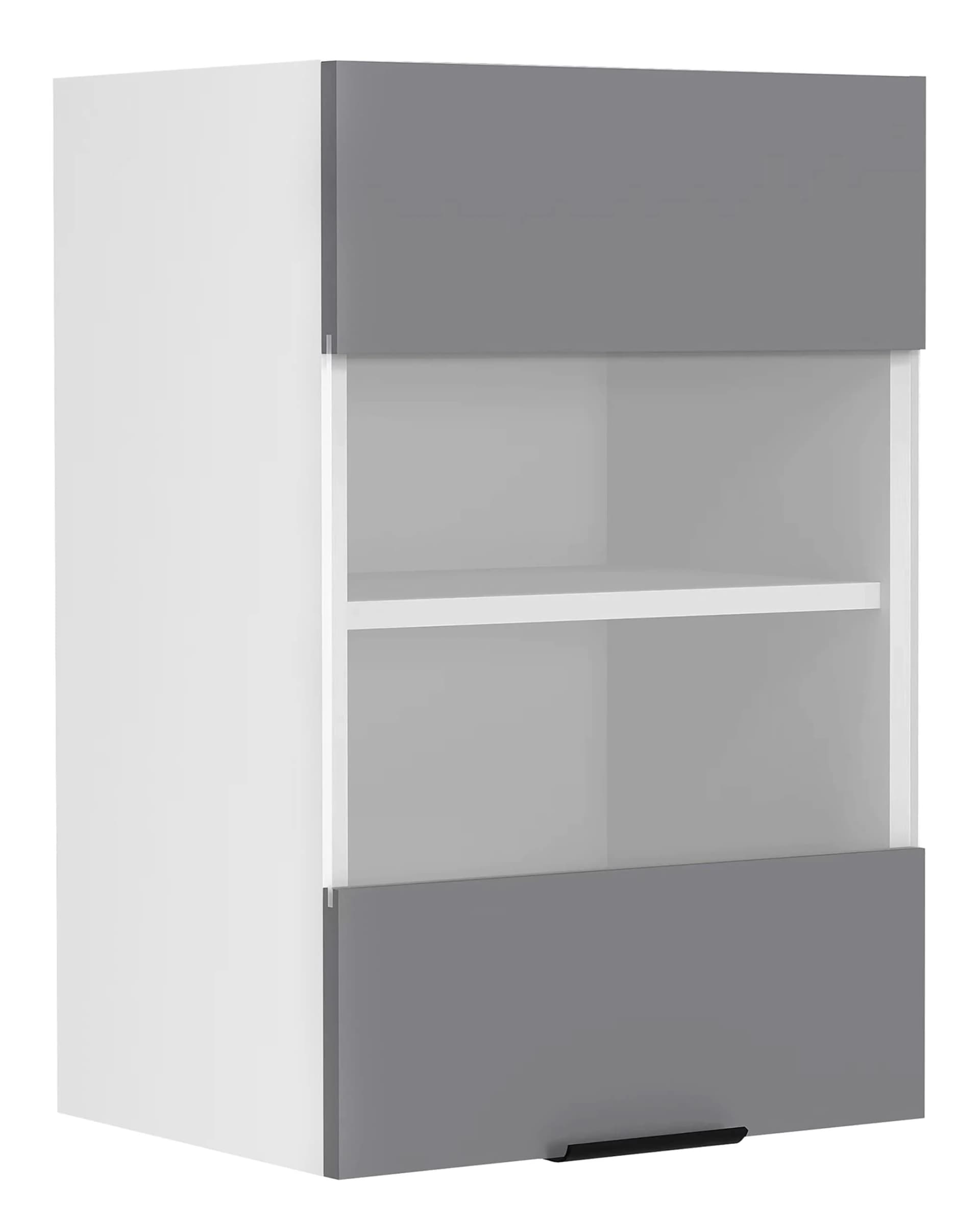 VCM Hängeschrank Küche Fasola Weiß Anthrazit Glas - Bild 2