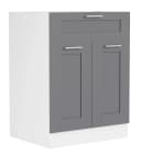 VCM Küchenschrank Colura Unterschrank 60 cm Weiß Anthrazit Bild 2