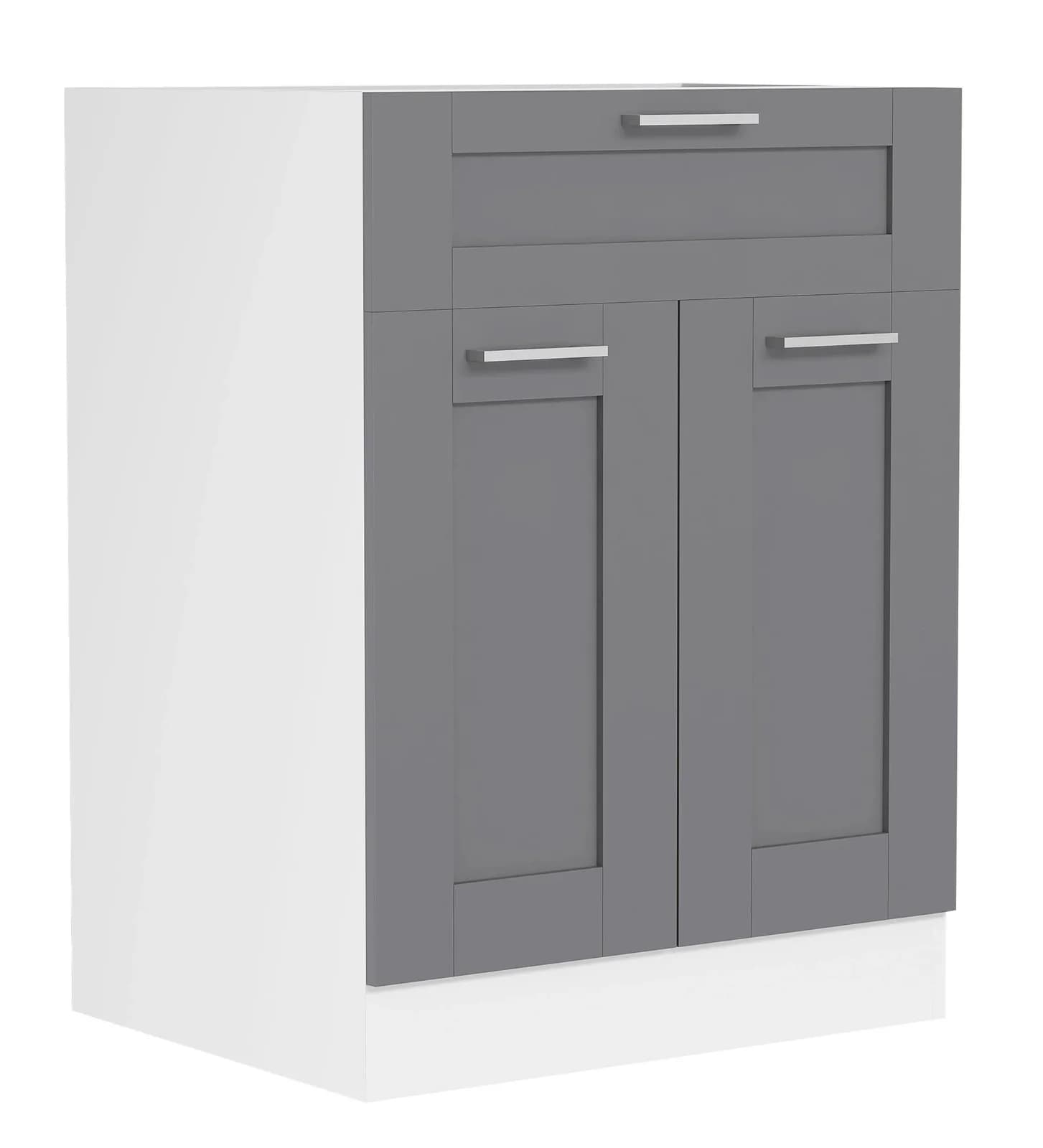 VCM Küchenschrank Colura Unterschrank 60 cm Weiß Anthrazit - Bild 2