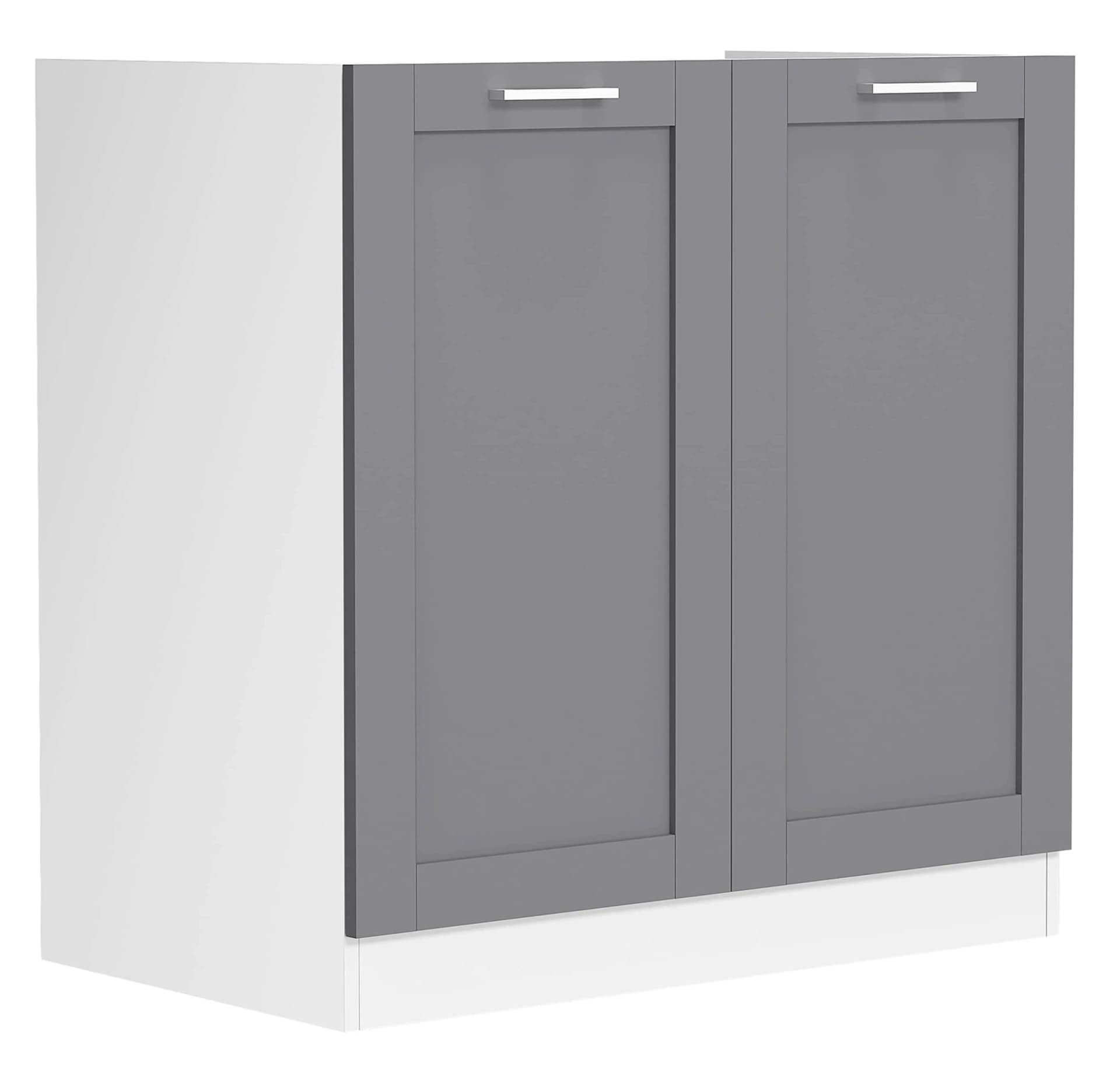 VCM Spülunterschrank Colura 80cm Schwarz/Weiß Anthrazit - Bild 2