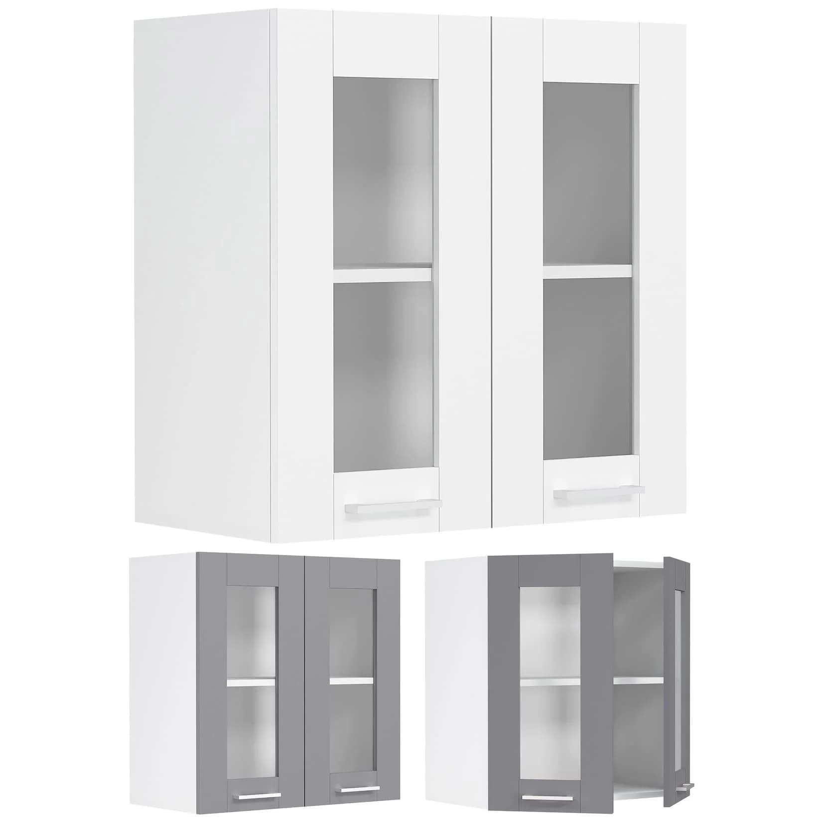 VCM Hängeschrank Colura Weiß mit Glas