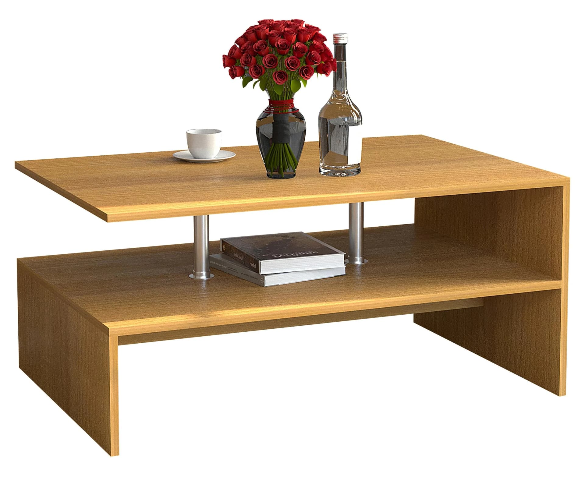 VCM Couchtisch Maliso L Braun Buche mit Stauraum - Bild 2