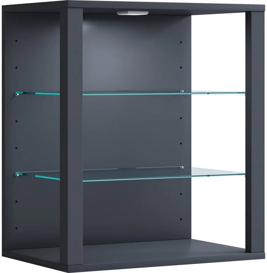VCM Hängevitrine Glasol SW Anthrazit mit Glasböden - Bild 2
