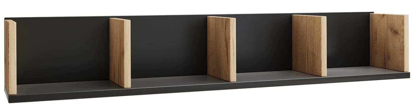 VCM Wandregal Honsa Schwarz/Honig-Eiche 4 Fächer - Bild 3