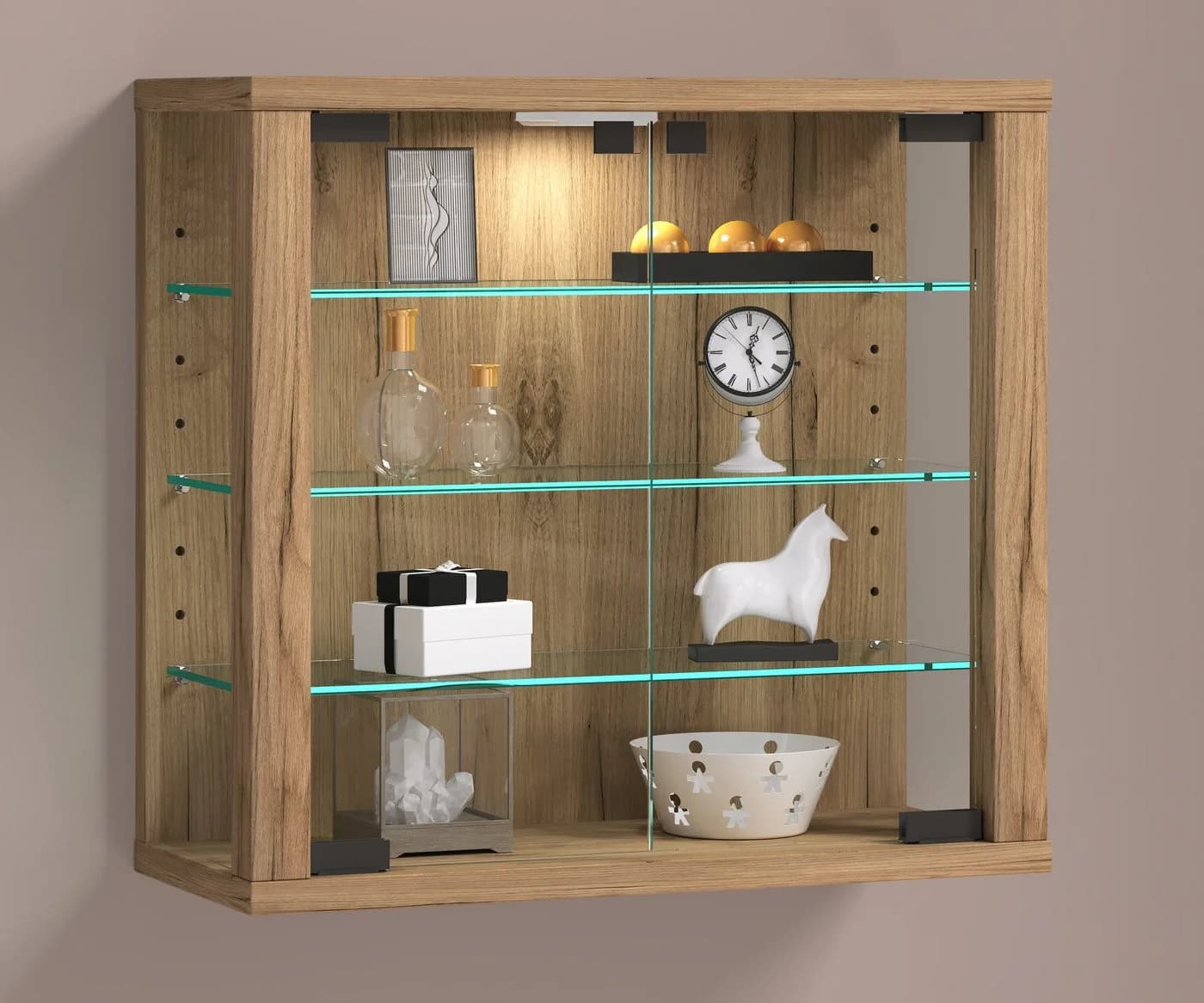 VCM Hängevitrine Vitrosa S Glasvitrine mit drei verstellbaren Einlegeböden - Bild 4