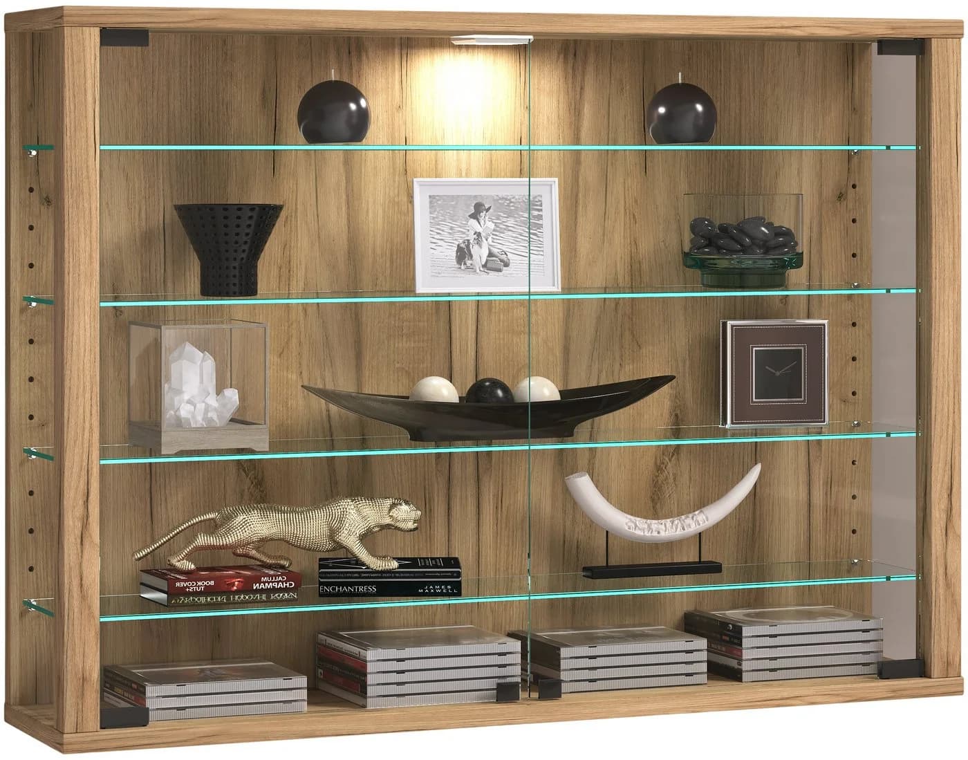 VCM Glasvitrine Vitrosa L Modern Braun ESG-Sicherheitsglas - Bild 3