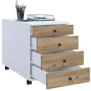 VCM Rollcontainer Lona 4 Schubladen Holzstruktur Braun/Weiß Bild 2
