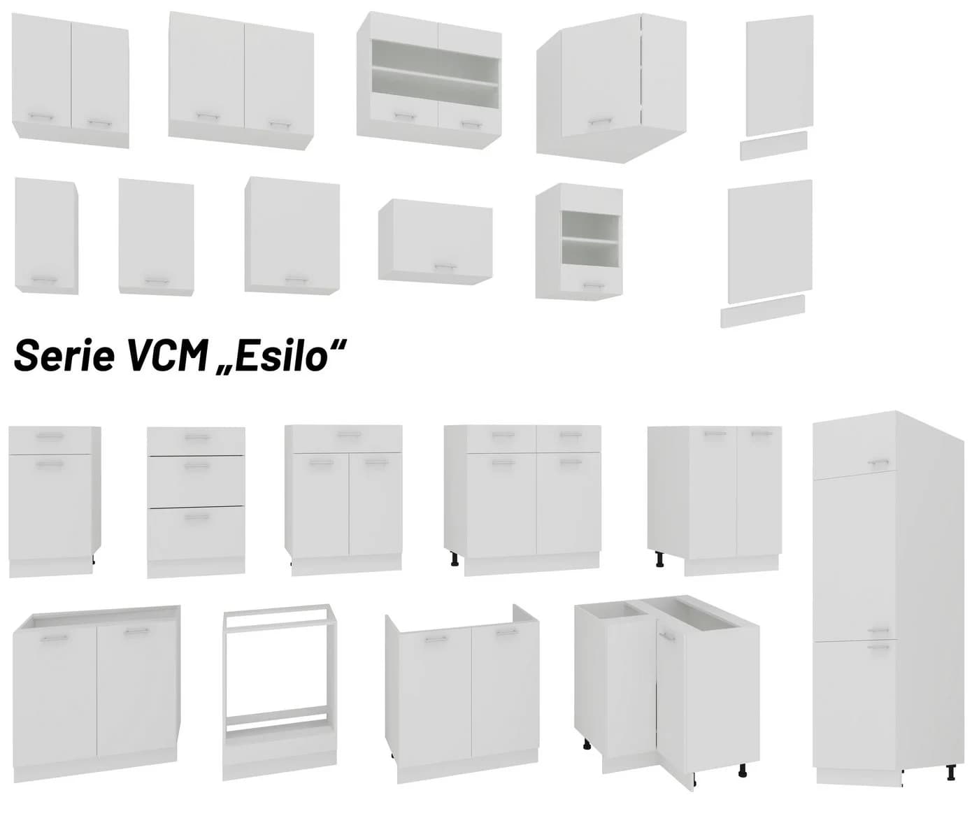 VCM Küchenschrank Esilo Weiß 30cm 2 offene Fächer - Bild 2