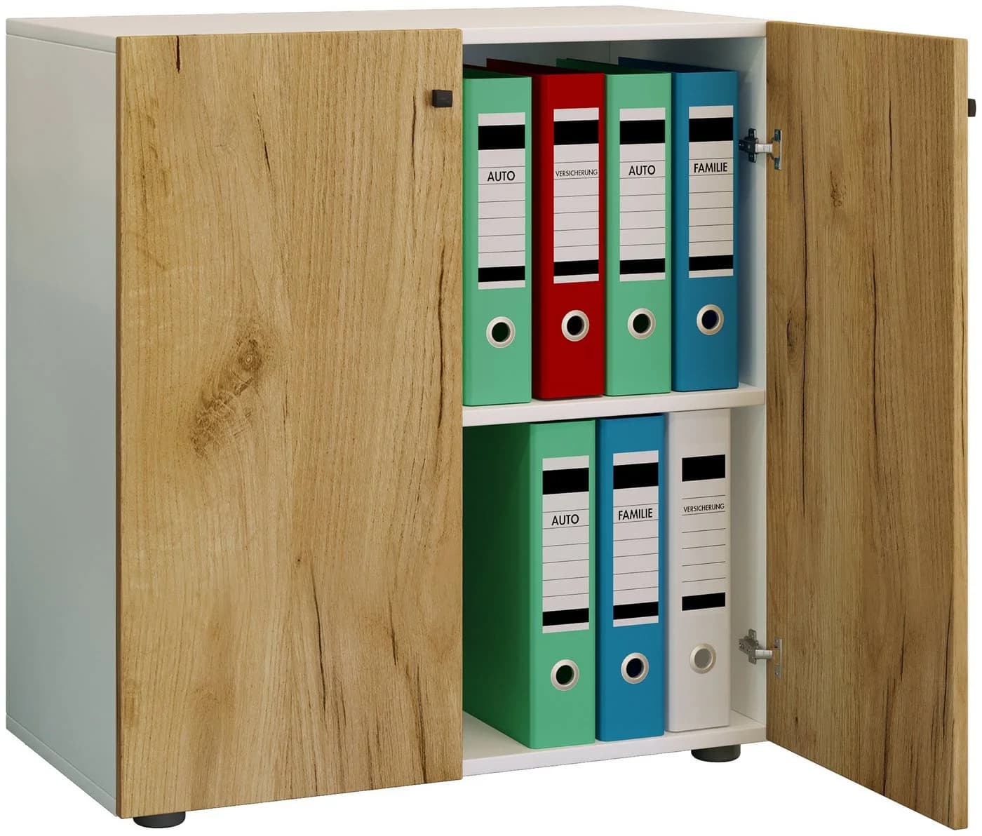 VCM Aktenschrank Lona 2fach Weiß/Braun - Bild 3