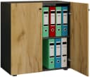 VCM Aktenschrank Lona 2fach mit Drehtüren Anthrazit Honigeiche Bild 3