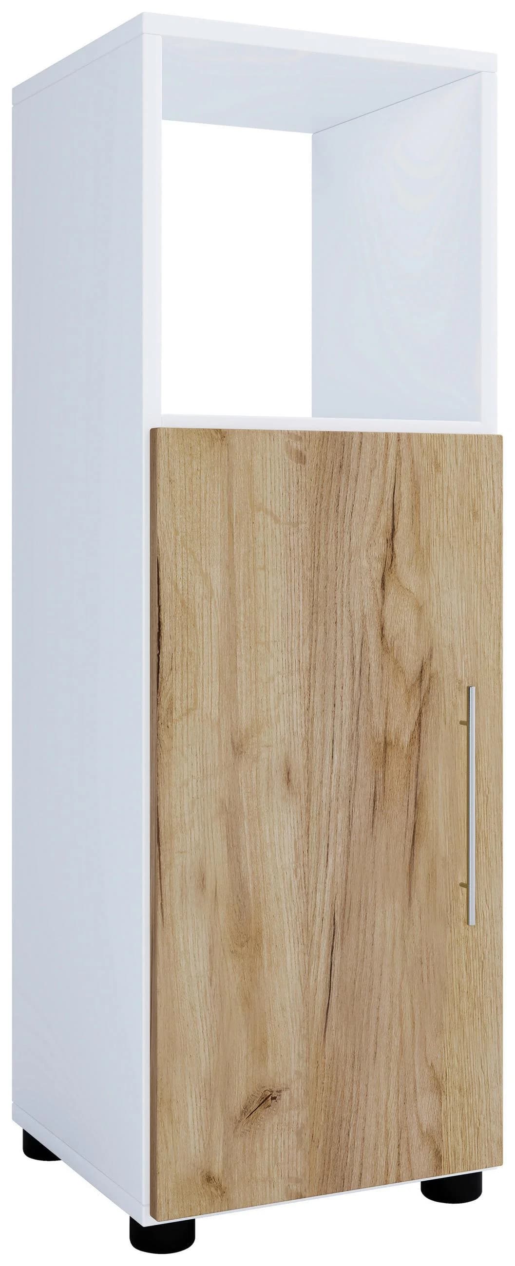 VCM Midischrank Flandu Holz Badmöbel Weiß Honig-Eiche - Bild 2