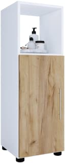 VCM Midischrank Flandu Holz Badmöbel Weiß Honig-Eiche Bild 3