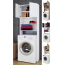 VCM Waschmaschinenumbauschrank Jutas Weiß/Braun Holz Bild 1