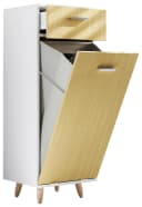 VCM Wäscheschrank Landos S mit Wäschebox Weiß/Honig-Eiche Bild 2