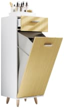 VCM Wäscheschrank Landos S mit Wäschebox Weiß/Honig-Eiche Bild 3