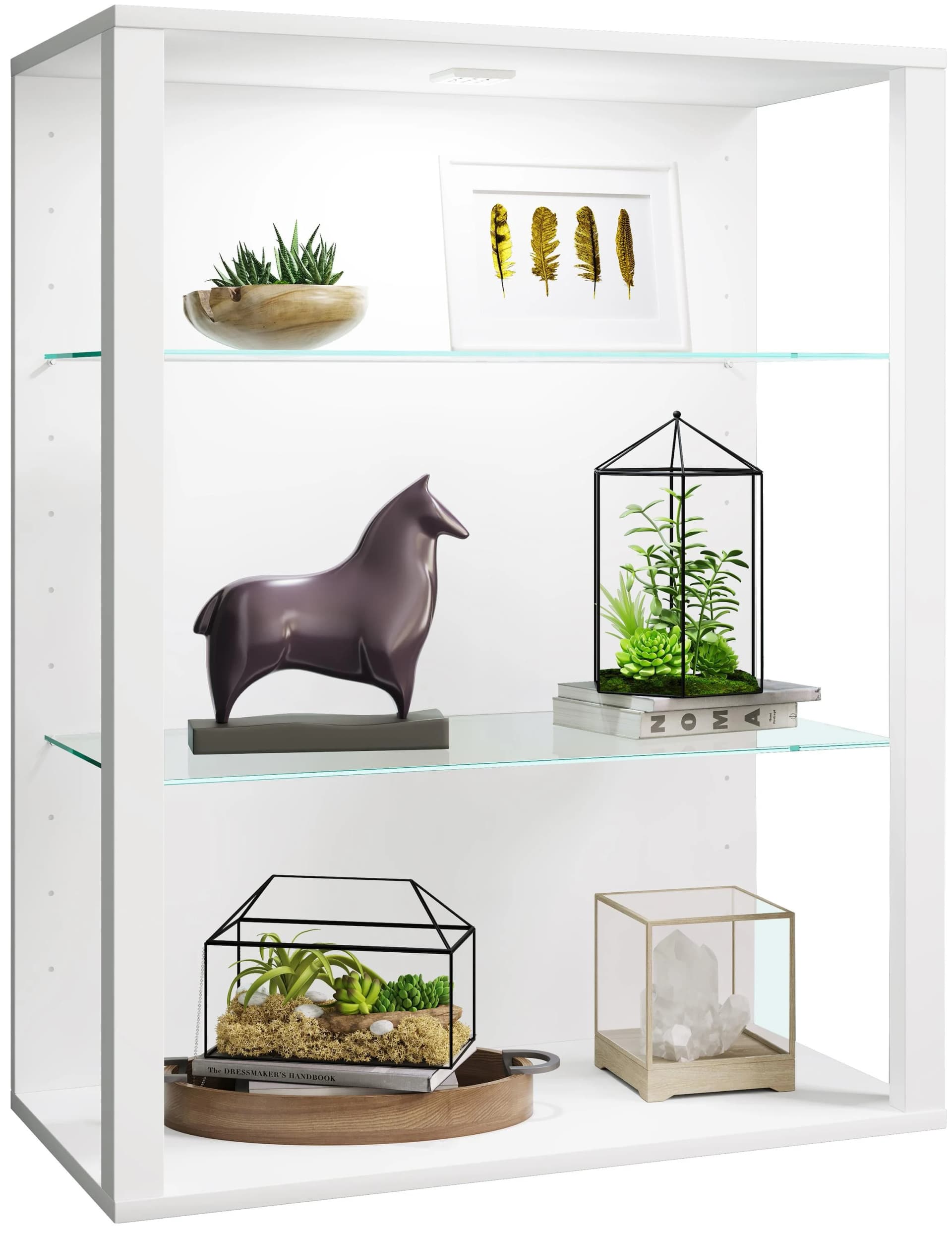 VCM Glasvitrine hängend Weiß mit verstellbaren Glasböden - Bild 2