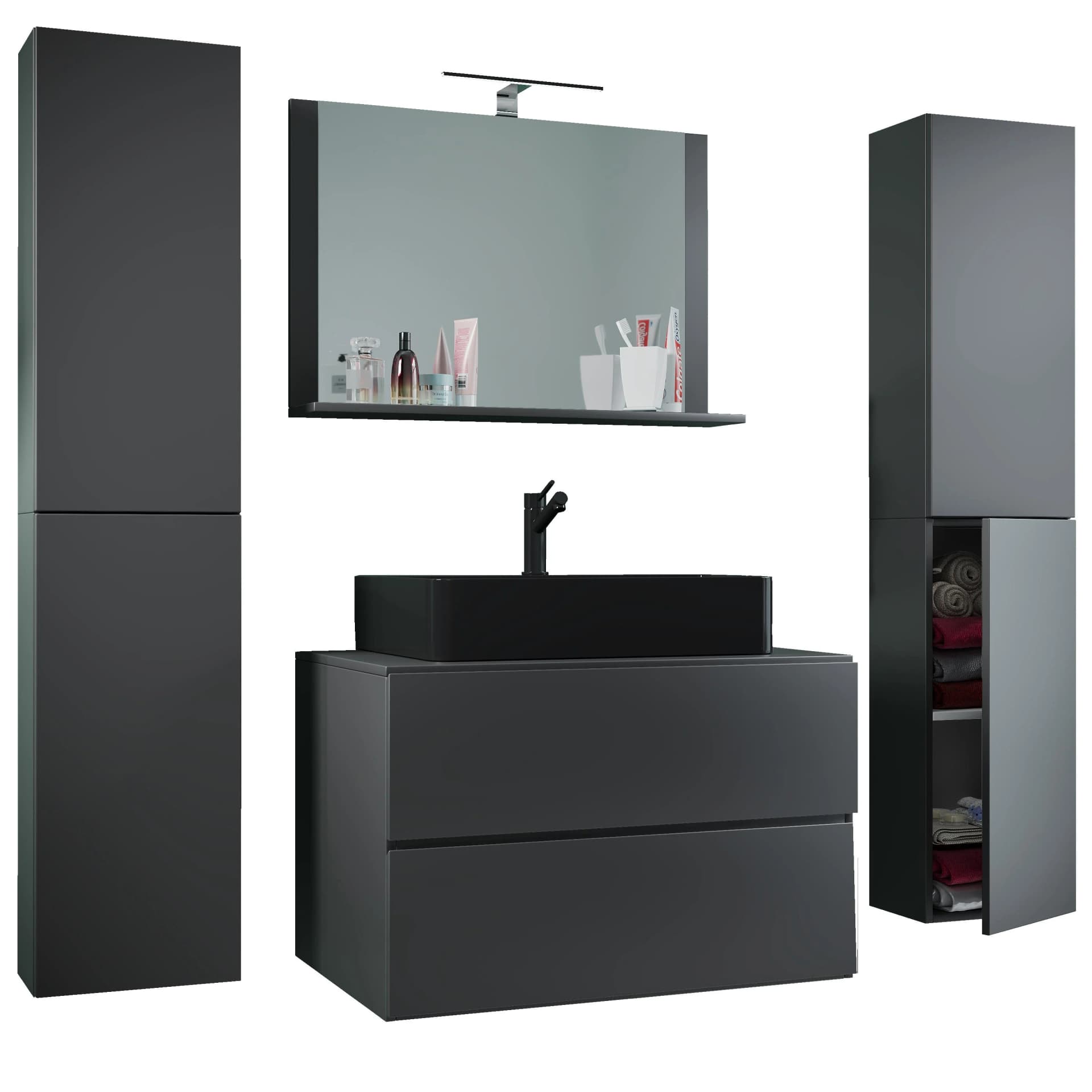 VCM Badmöbel-Set Lendas XL 5-tlg. Anthrazit mit Schubladen - Bild 2