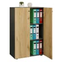 VCM Aktenschrank Lona 3fach Anthrazit Honig-Eiche Bild 5