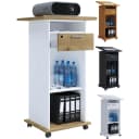 VCM Beamer-Stand Neta mit Rollen und Schublade Weiß/Honig-Eiche Bild 1