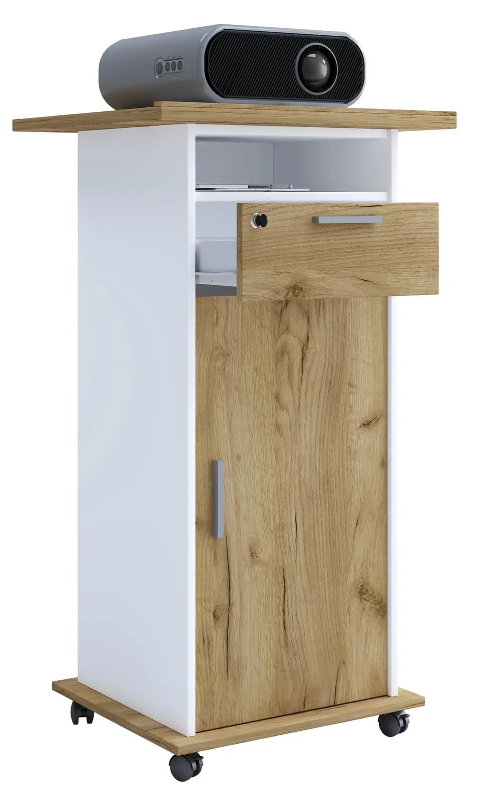 VCM Standschreibtisch Neta mit Tür und Rollen - Bild 2