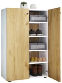VCM Schuhschrank Lona XL Holz 5 Fächer 2 Türen Braun Weiß Bild 2