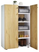 VCM Schuhschrank Lona XL Holz 5 Fächer 2 Türen Braun Weiß Bild 3