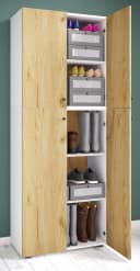 VCM Schuhschrank Lona 5 Braun Weiß Holz 5 Fächer Bild 2